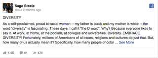 Illustration for article titled Sage Steele Is Still Out to Prove That a Biracial Woman Can Cry White Tears